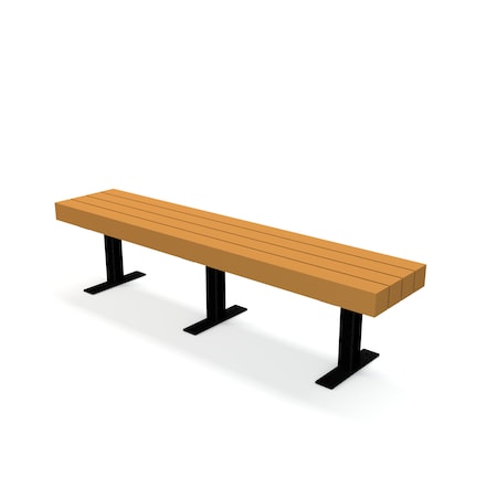 Frog Furnishings Brown 6' Trailside Bench Surface Mount w/ Black Frame PB 6BROTRA